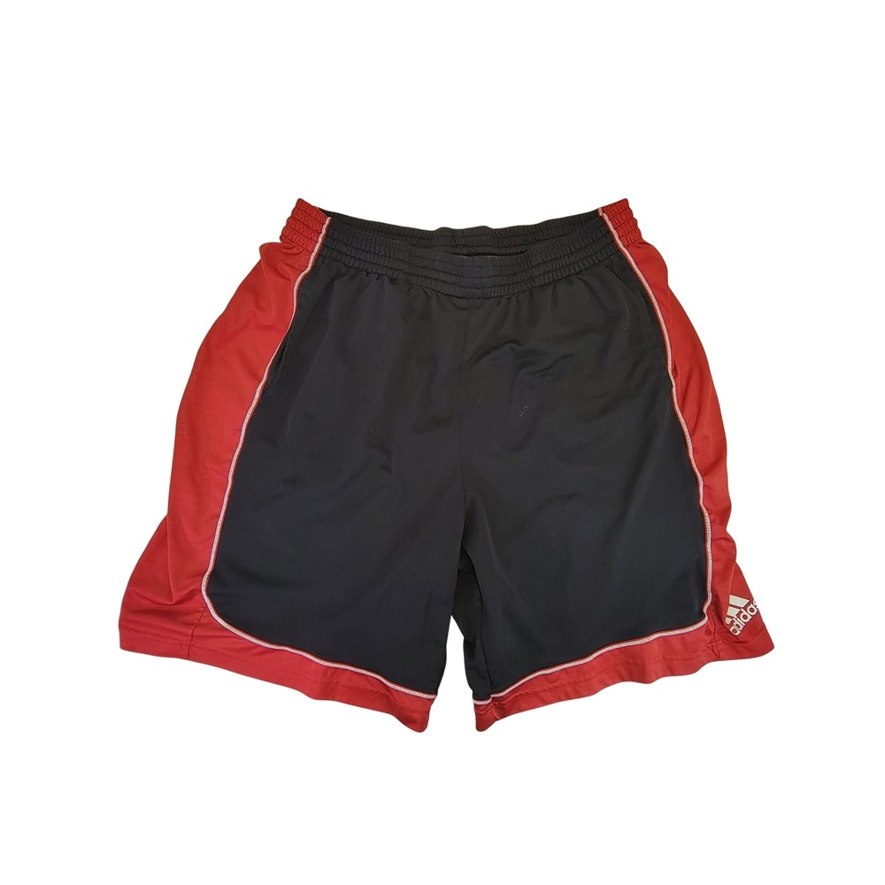 Adidas XL Mens Athletic Shorts‎ Red Black Basketball Gym Workout